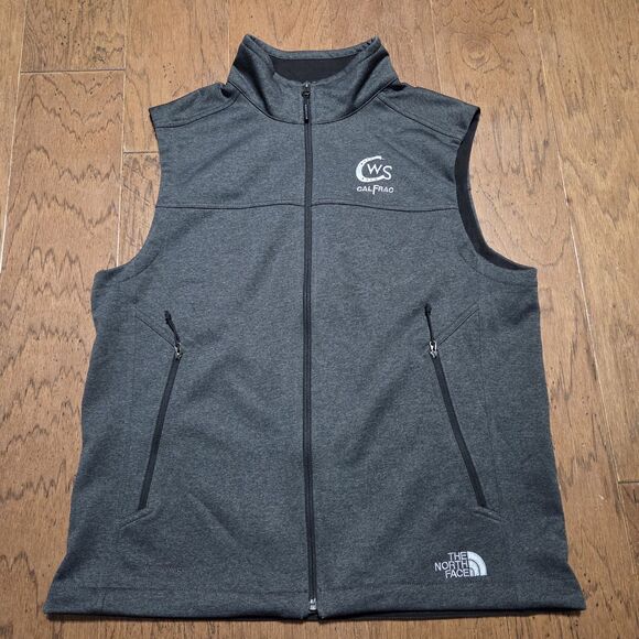 THE NORTH FACE RIDGEWALL Mens Large Gray Windwall Full Zip Pocket Softshell Vest - Picture 1 of 9